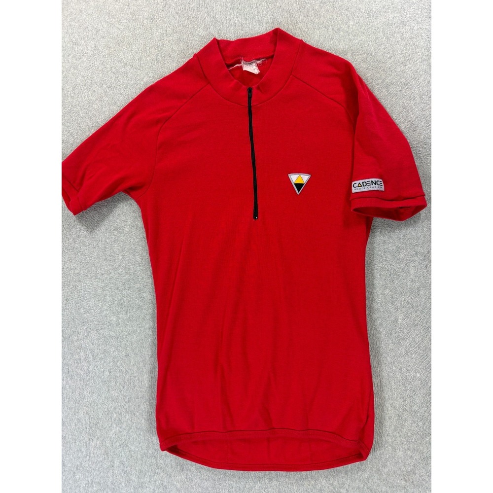Cadence Rhode Gear USA 1/2 Zip Vintage Cycling Jersey (Men's Large) Red